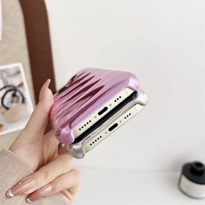 Luxury Down Jacket Aurora Phone Case For iPhone 16 15 14 13 12 Pro Max Plus 11 16 Glossy Laser Skin Feel Soft Shockproof Cover