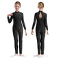 Kids Girls Ballet Dance Gymnastics Leotard Figure Skating Acrobatics Yoga Bodysuit Long Sleeve Shiny Rhinestone Mesh Jumpsuit