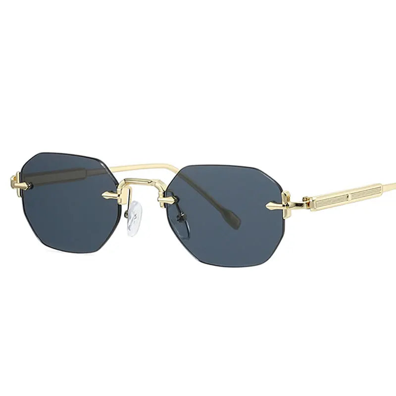 New Rimless Luxury Sunglasses Women 
 Diamond Cut Sun Shades For Man And Women Designer Brand Glasses UV400 Frameless Eyewear