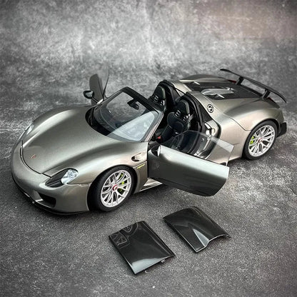 AUTOART car model simulation 1/18 Porsche 918 Car Model alloy room ornament display cars model boy collection christmas gift