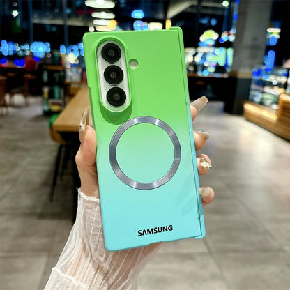 Soft Liquid Silicone Gradient Magnetic Case for Samsung Galaxy Z Fold 7 6 5 4 Zfold3 Case For Magsafe Charging Shockproof Cover