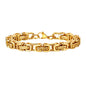 ‌Vnox Stainless Steel Byzantine Bracelet for Men, 8mm Wide Vintage Style Bold Square Links Chain Wristband, Father's Day Gift