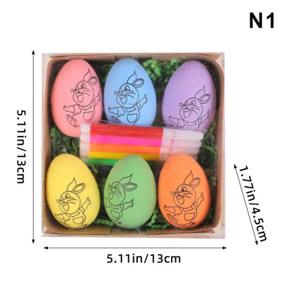 Cartoon Bunny Easter DIY Hand-Painted Eggs Kit - Children's Handmade Painting Gift Easter Decorative Artwork for Kids
