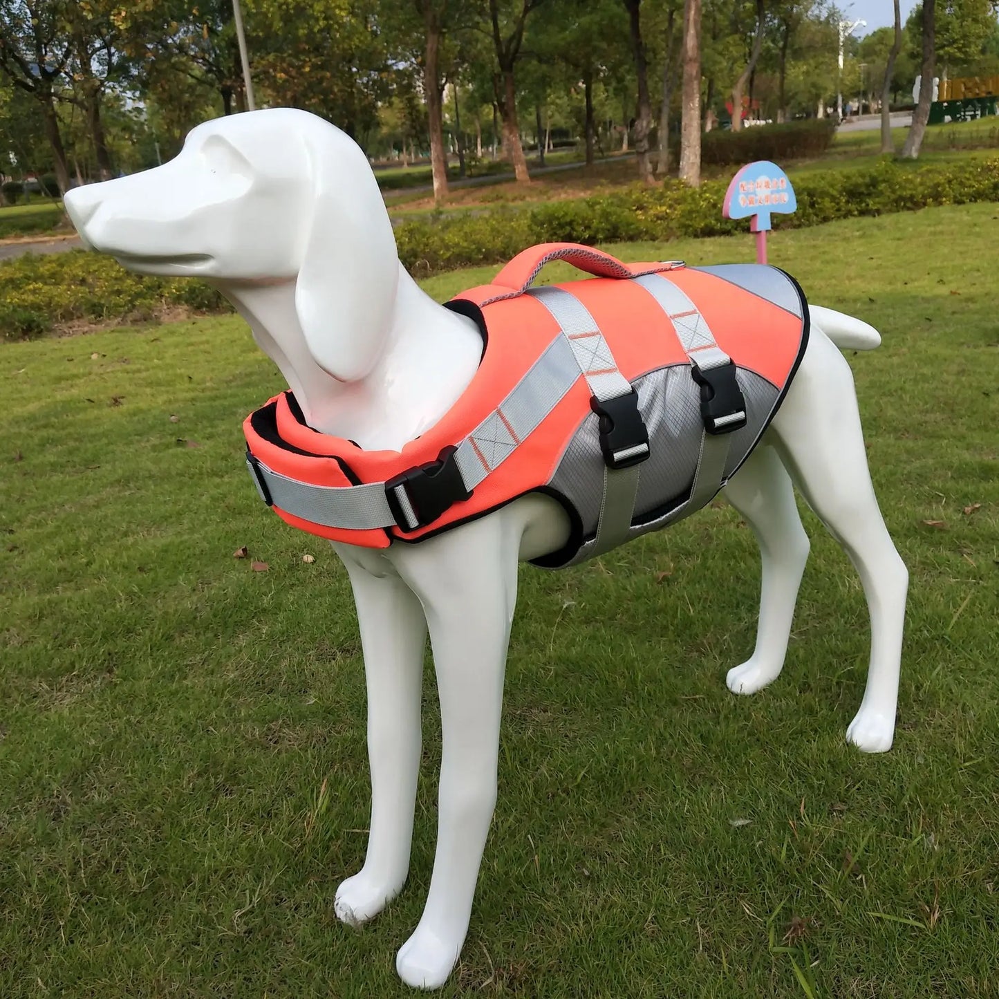 Reflective Dog Life Jacket Adjustable Breathable Pet Safety Vest Enhanced Buoyancy Oxford Cloth Swimming Clothes Beach