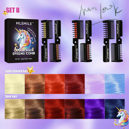 Disposable Hair Color Brush Washable Temporary Dye Comb No Loss Folding Styling Stick For Home DIY Colorful