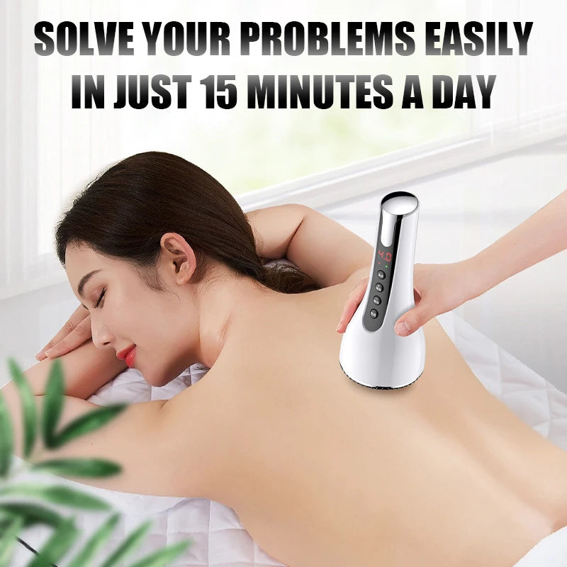 Electric Microcurrent Meridian Brush Body Massager GuaSha Red Light Hot Compress Scraping Lymphatic Drainage Device Fat Burner