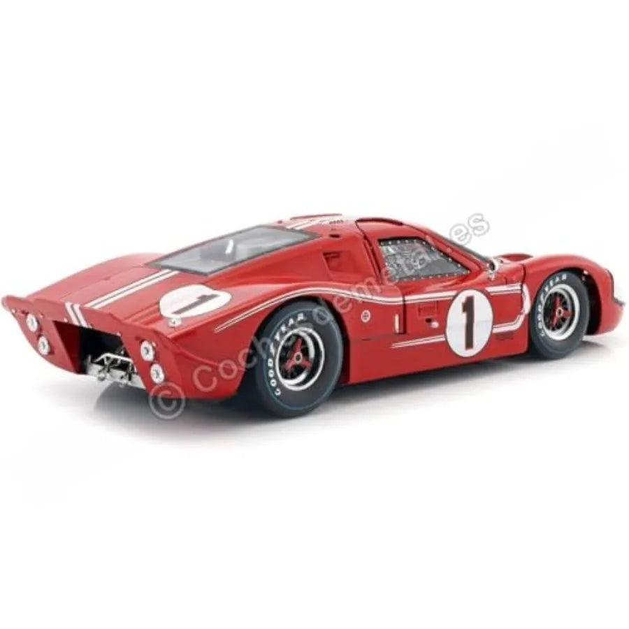SC423 1967 Ford GT MK IV 1 Red LeMans Winner 24 Hours 1/18 Diecast Model Car for display zinc alloy body vibrant red finish aut