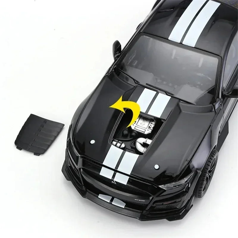 Ford Mustang Shelby GT500 Large Size  Alloy Sports 1:18 Car Model Diecasts Metal Racing Car Model Sound and Light Simulation