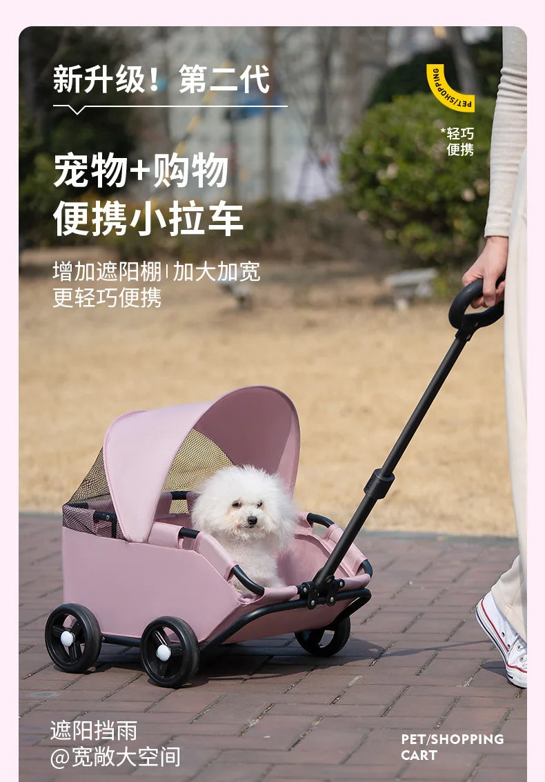 Small Pet Stroller for Dogs Cats Teddy Bears Outdoor Activities Lightweight and Foldable Car Accessories