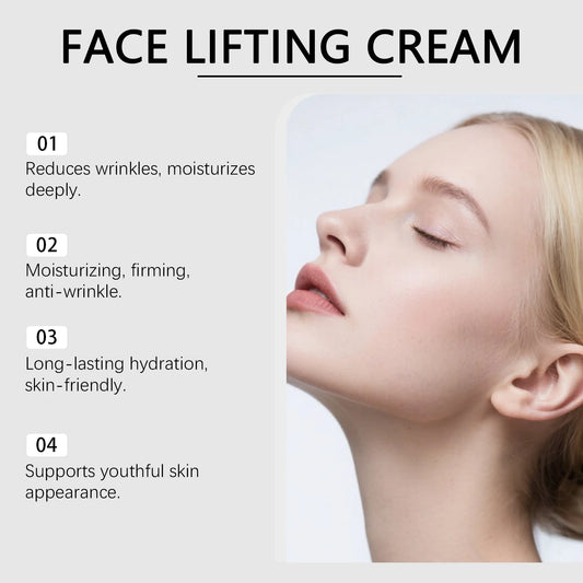 Rice Instant Face Lifting Cream Deep Hydration Soft Smooth Tighten Skin Firming Hydrolyzed Collagen Wrinkle Improvement Cream