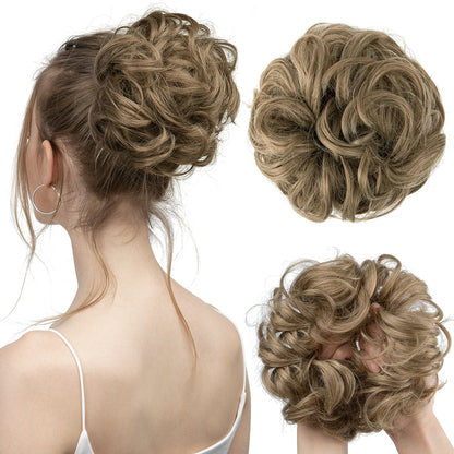 Synthetic Messy Hair Bun Extensions Big Curly Elastic Hair Scrunchies Hairpieces Chignon Donut Updo Hair Pieces for Women