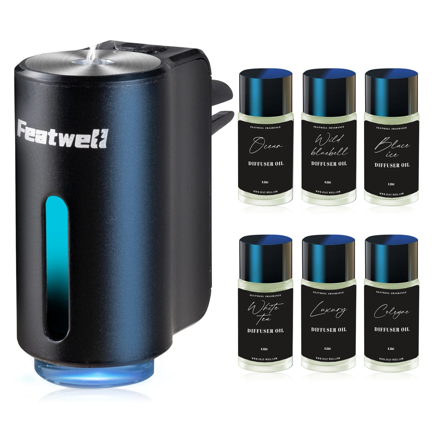 Smart Car Air Aromatherapy Diffuser, Fragrance Car Air fresheners with Six Adjustable, Humidifier Essential Oil Diffuser