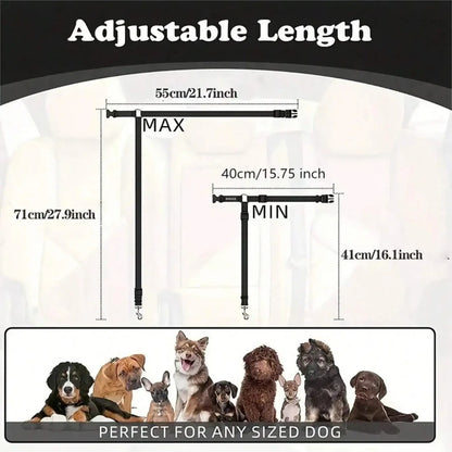 Pet Car Seat Adjustable (40-70cm)Belt Dog Cat Safety Harness Leash with Flower Decor for Dogs Travel Collar Pet Accessories
