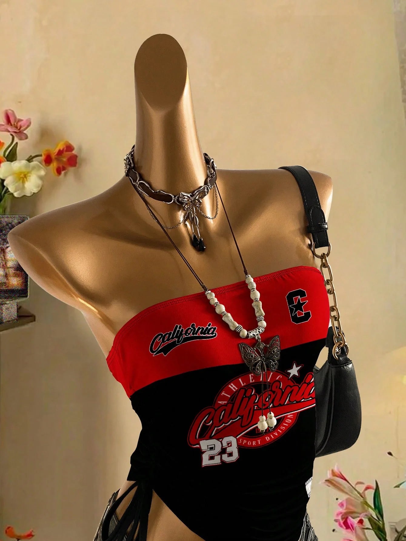 cropped top  ，Women's Summer Drawstring Tie Front Cutaway Tapered Tank Top, Fashionable Resort-Fit Sporty Print Strappy Top