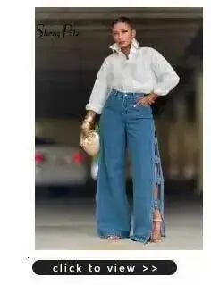 SHENGPALAE European And American Style Single-sided Multi Button Straight Leg Jeans For Women 2026 New
