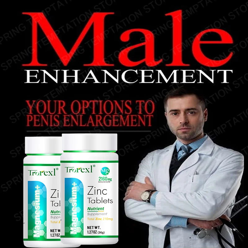 Zinc Tablets - Male Enhancing Supplement - Male healthy Pill - Enhance Energy & Endurance - Booster for Men - 60 Tablets/Bottle