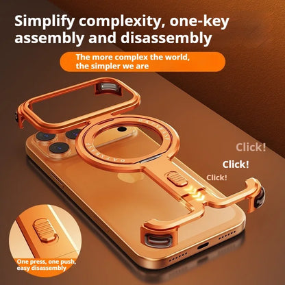 Eary Magnetic Case for iPhone 17 Pro Max With 360°Rotating Ring Kickstand Magsafe Wireless Charging Shell Shockproof Phone Cover