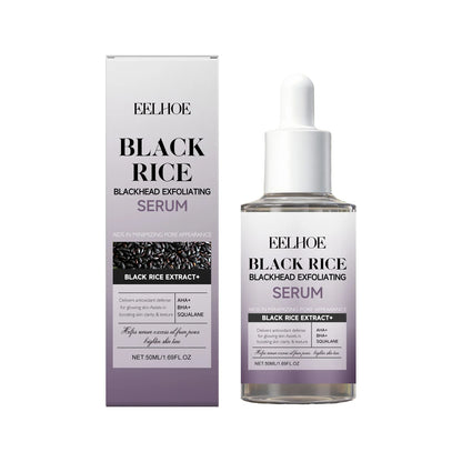eelhoe Black & White Rice Exfoliating Serum Set BHA Niacinamide Pore Minimizing & Brightening Blackhead Whitehead Remover Skincare Set