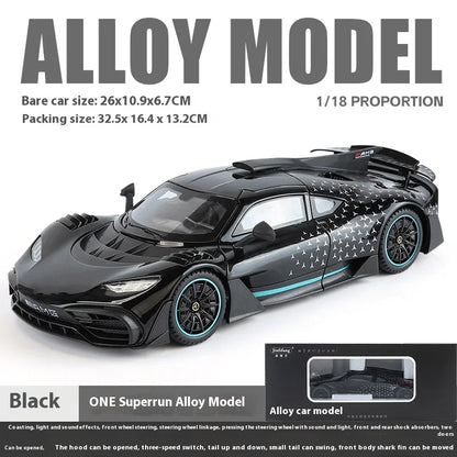 Large 1/18 alloy die-cast AMG-ONE sports car model simulation sound and light adult collection gift