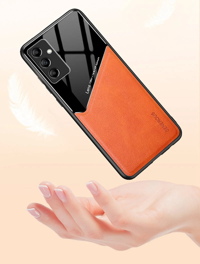 Luxury Leather Phone Case for Samsung Galaxy M14 Cover M34 M54 M13 M22 M23 M32 M33 M52 M62 Magnetic Silicone Protection Case F62