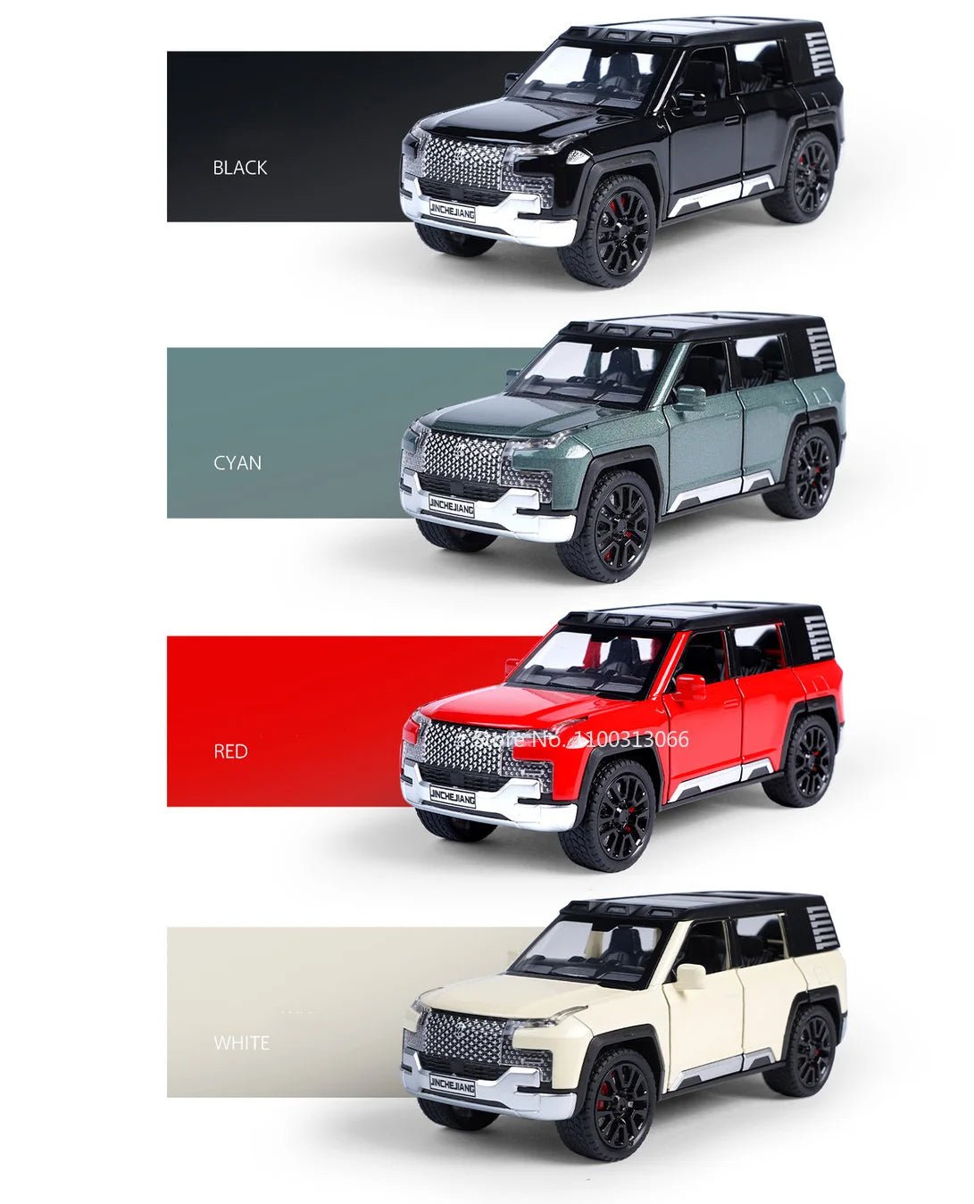 1/32 Alloy Model Cars BYD Look Up Off-road Vehicles Diecasts Model Toy 6 Doors Can Be Opened with Light Sound SUV for Gifts