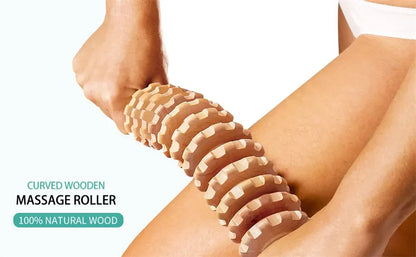 Curved Wood Therapy Massage Tool Massage Roller Lymphatic Drainage Massager Handheld for Release Cellulite Relieve Muscle Stress