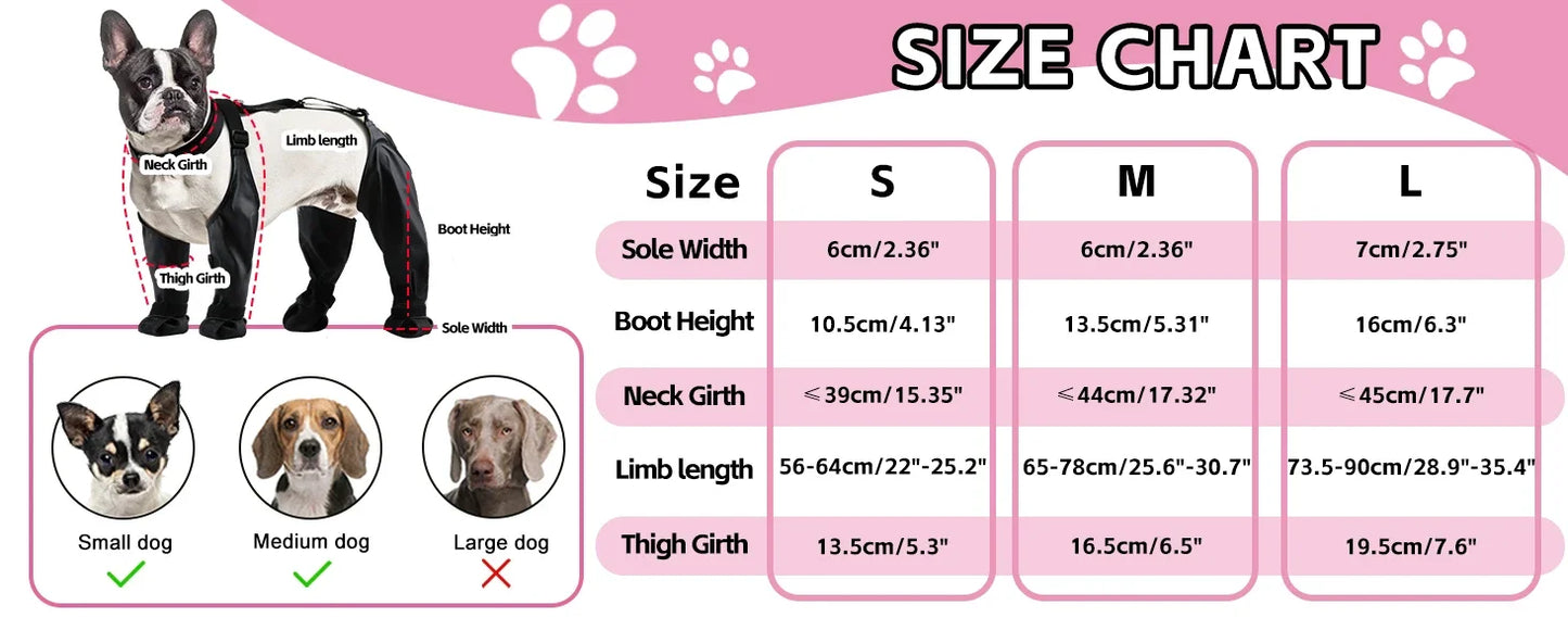 Best Anti-Slip Dog Shoes Pet Paw Protector Dog Rain Booties, Dirty-proof & Anti-fall Dog Outdoor Dog Suspender Sock Shoes