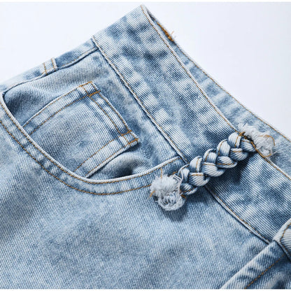 Y2k Vintage Women Jeans Hollow Out Solid Wide Leg Denim Pant Fashion All-match Lady Streetwear Summer Office Commute 2026
