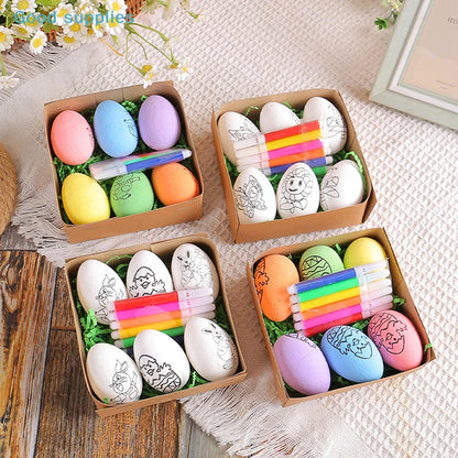 Cartoon Bunny Easter DIY Hand-Painted Eggs Kit - Children's Handmade Painting Gift Easter Decorative Artwork for Kids