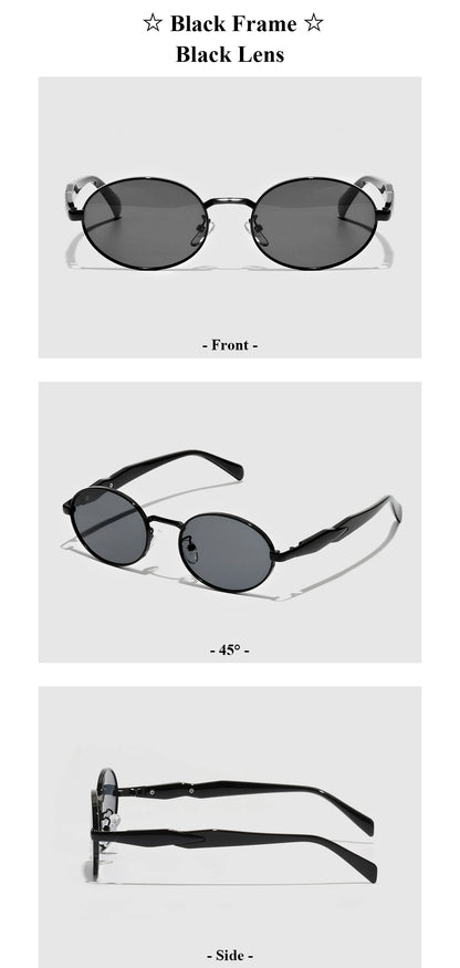 Ruiao 2026 Fashion Oval Sunglasses for Women Luxury Designer Metal Frame UV400 Sun Protection Shades Brand New Arrival Eyewear