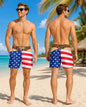 funny men's swimsuit American Flag Swim Trunks Leopard Thong Illusion USA Stars Stripes Novelty Board Shorts Quick Dry Beach