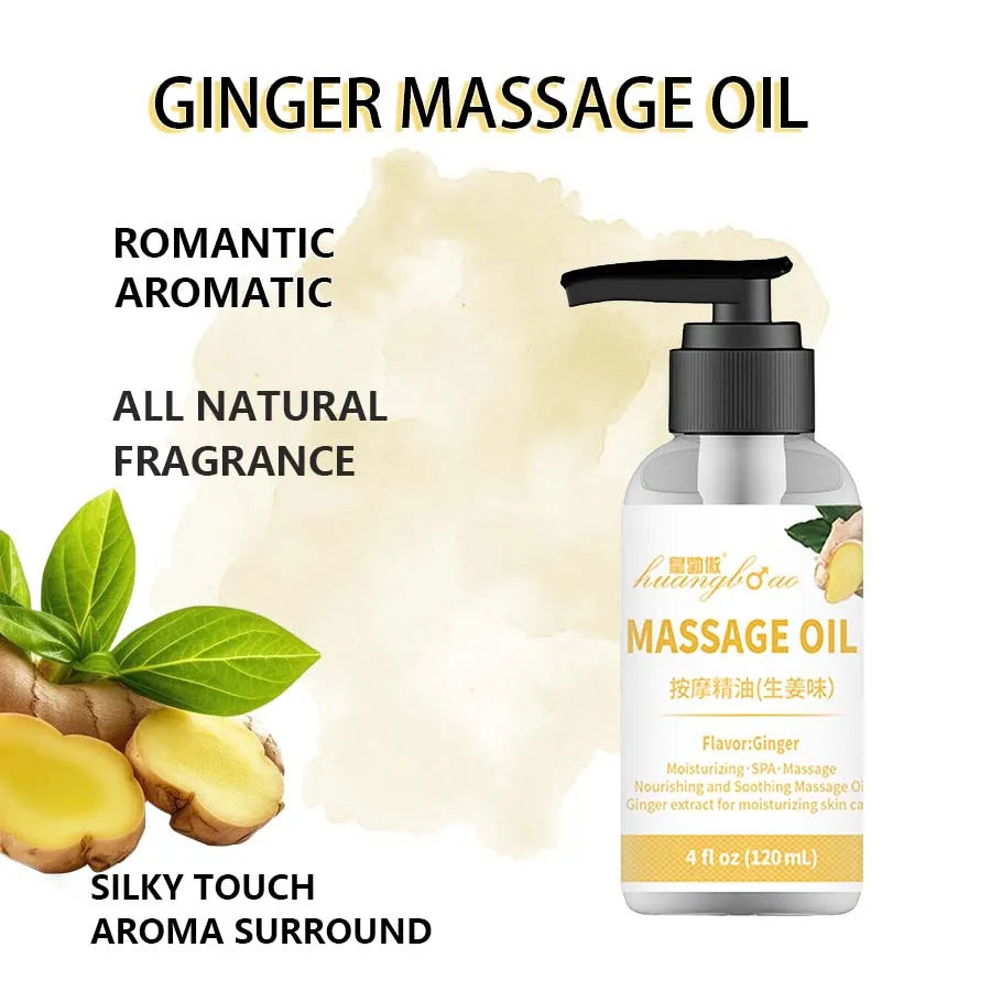 Ginger Massage Oil for Relaxing Muscles Massage Oil for Massage Body Oil for Skin Moisturizing for Men and Women 120ml