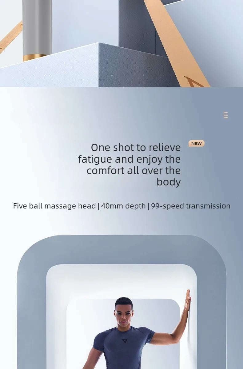 Professional Five-head Fascia Gun Massage For Shoulder and Neck Muscle Relaxation Full Body Waist Back Silent Massage Gun