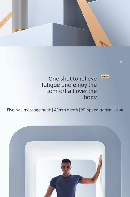 Professional Five-head Fascia Gun Massage For Shoulder and Neck Muscle Relaxation Full Body Waist Back Silent Massage Gun