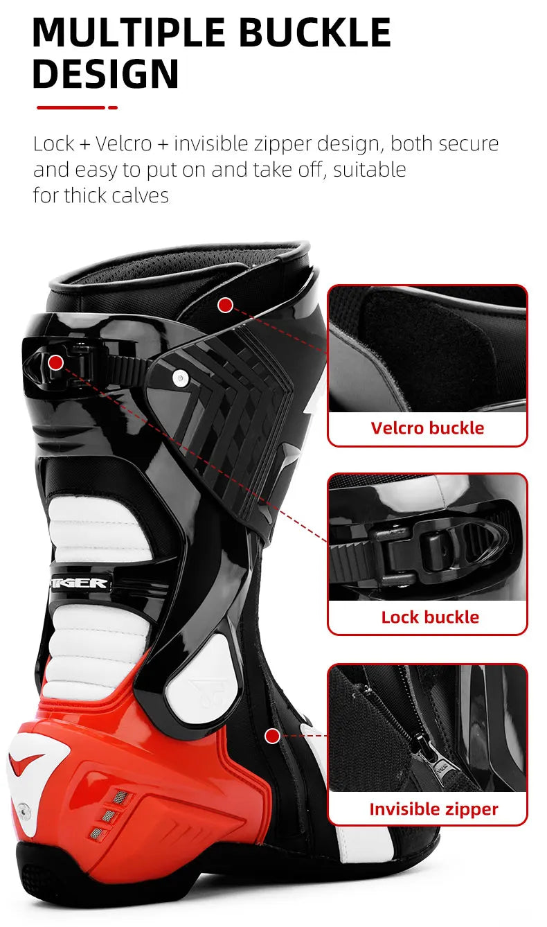 Professional Motorcycle Boots Men Motocross Off Road Racing Boots Wear Resistant Botas Moto Anti-slip Motorcyclist Shoes