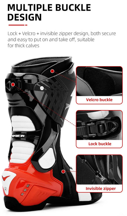 Professional Motorcycle Boots Men Motocross Off Road Racing Boots Wear Resistant Botas Moto Anti-slip Motorcyclist Shoes