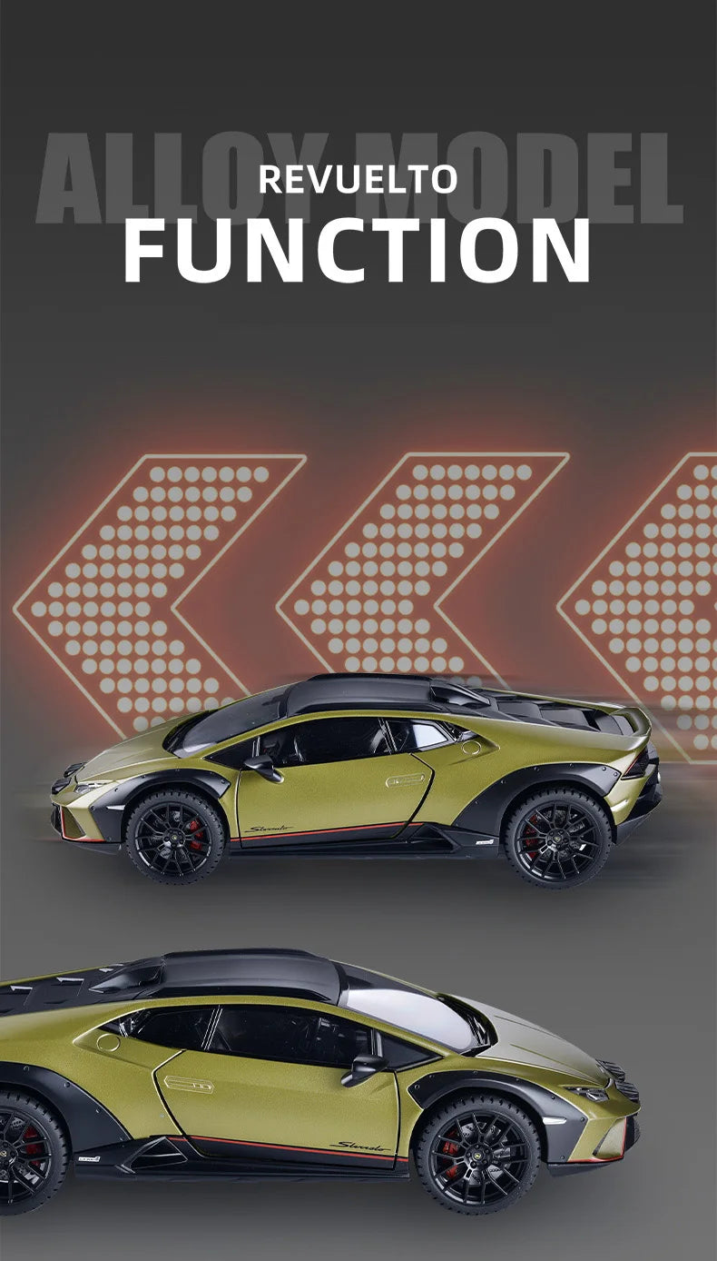 Lamborghini Huracan Sterrato 1:24 Alloy Scale Car Model Diecast Metal Vehicle Miniature Car Sound＆light Toy Car Gift