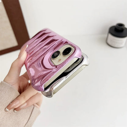 Luxury Down Jacket Aurora Phone Case For iPhone 16 15 14 13 12 Pro Max Plus 11 16 Glossy Laser Skin Feel Soft Shockproof Cover