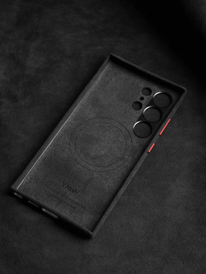 Magnetic ALCANTARA Case for Samsung Galaxy S25 S24 Ultra 5G Luxury Business Supercar Same Luxury Suede Leather Phone Cases