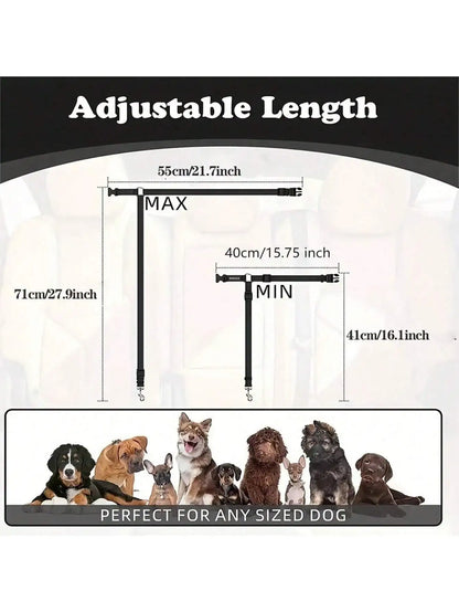 Solid Color Two-in-one Pet Car Seat Belt Nylon Lead Leash Backseat Safety Belt Adjustable Dogs Harness Collar Pet Accessories