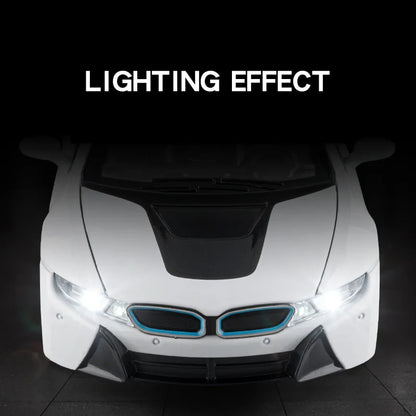 BMW I8 Sports Car Alloy Diecast 1:22 Model Car Vehicle Collection Simulation Sound & Light Toy Car Gifts