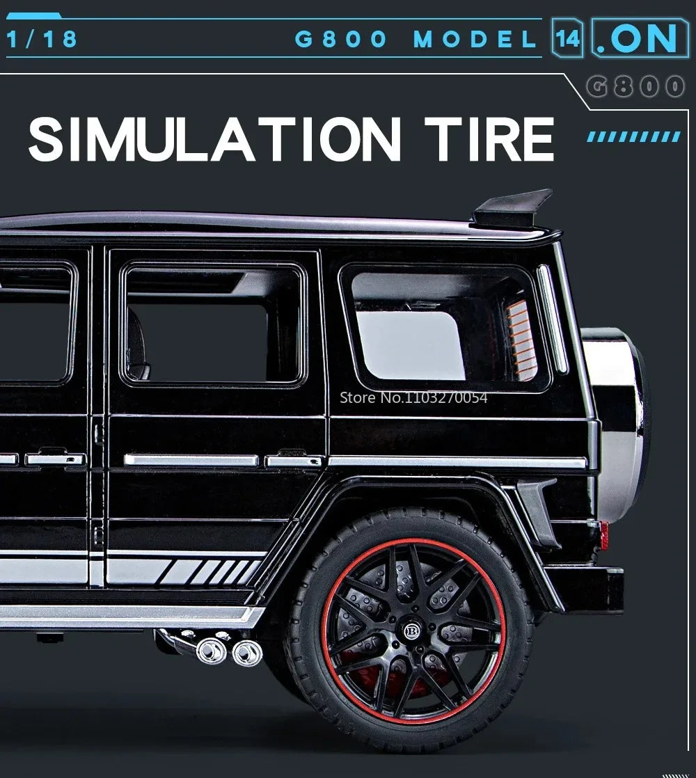 G800 Model Car 1:18 Alloy Diecast Metal Off-Road Vehicles Collection With Sound & Light Toy Cars Gift Series