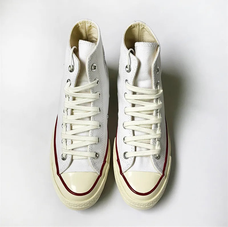First Grade Fine Cotton Shoelaces High-top Low-top 1970S Canvas Black White Shoes laces 7 mm Width 90/180 cm Women Men Shoelace