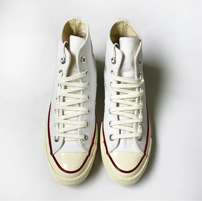 First Grade Fine Cotton Shoelaces High-top Low-top 1970S Canvas Black White Shoes laces 7 mm Width 90/180 cm Women Men Shoelace