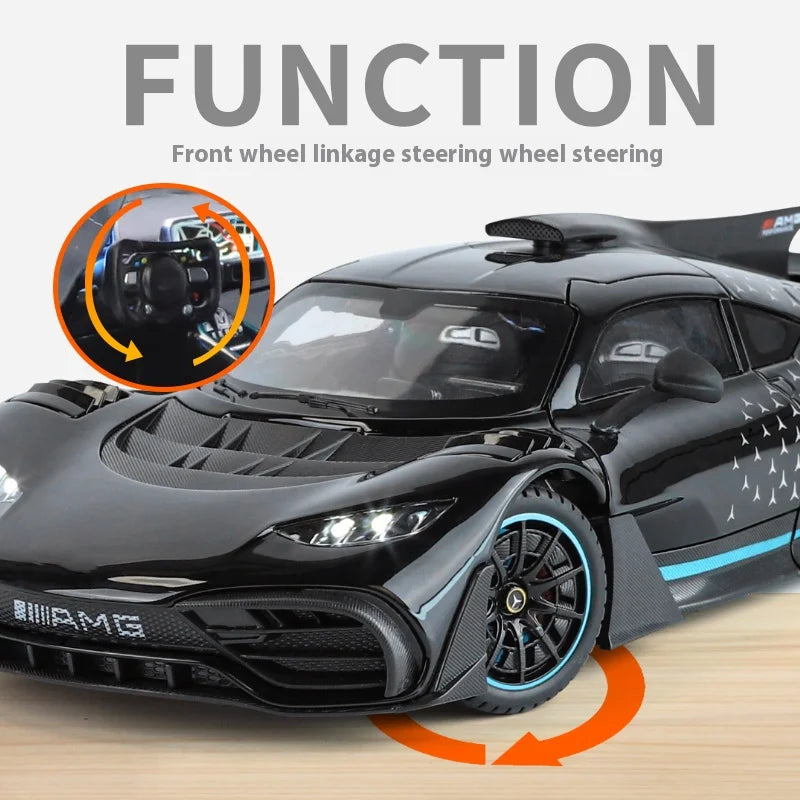 Large 1/18 alloy die-cast AMG-ONE sports car model simulation sound and light adult collection gift
