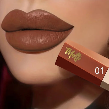 Matte Velvet Lip Tint, Nude Color Lip Glaze, Long Lasting Waterproof Non Transfer, Lightweight Soft Lip Makeup, Perfect Valentin