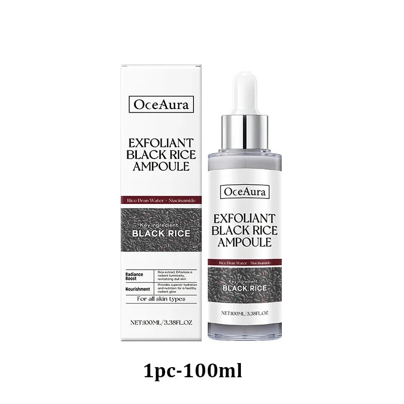 OUHOE White Black Rice Exfoliating Serum Peel Shot Facial Moisturizing Soften Blackhead Removal Hydrating Shrink Pores Skin Care Korea