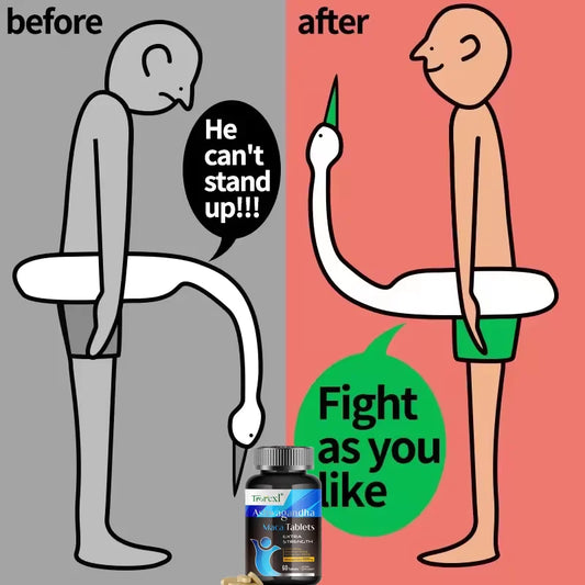 Ashwagandha Capsules Men's Test Booster - Stamina, Endurance, & Strength - 60 Caplets