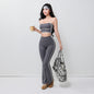 Women's plus Size Fitness Flare Yoga Pants Four-Way Stretch Breathable Full Length Elastic Waist Hip Lifting Yoga Trousers