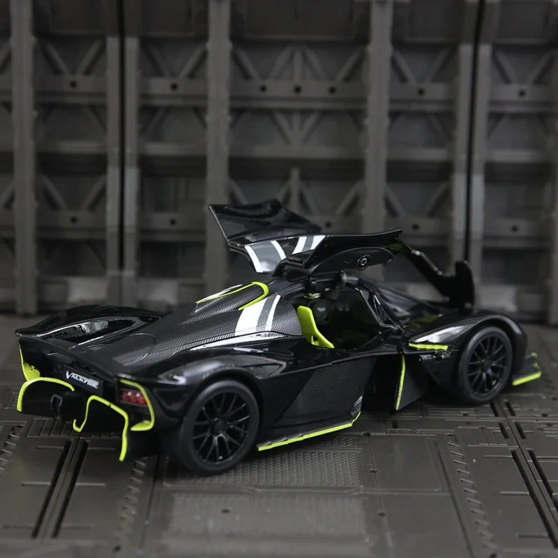 Aston Martin Valkyrie 1:23 Alloy Sports Car Model Diecast Metal Super Racing Vehicle Car Model Sound and Light Toy Gift